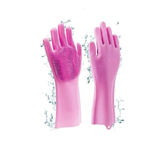 Silicone cleaning gloves