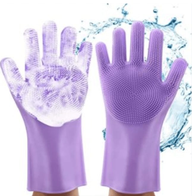 Silicone cleaning gloves