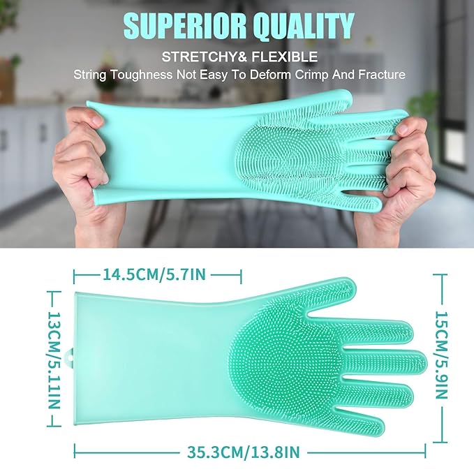 Silicone cleaning gloves