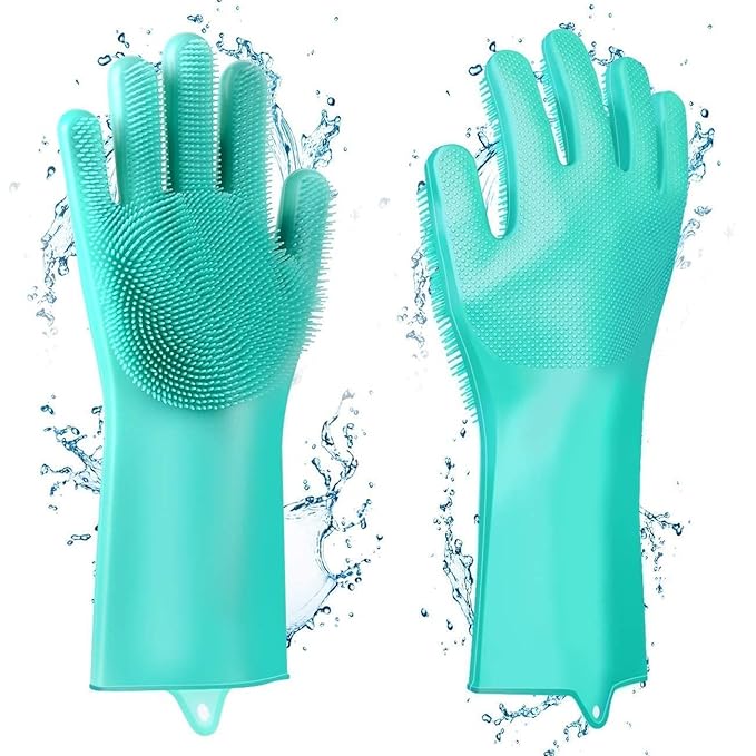 Silicone cleaning gloves